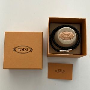 Tod’s My Colors woven leather bracelet with silver closure